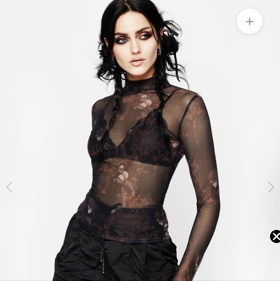 Disturbia Tops - Disturbia Underworld Mesh Top - Size 10